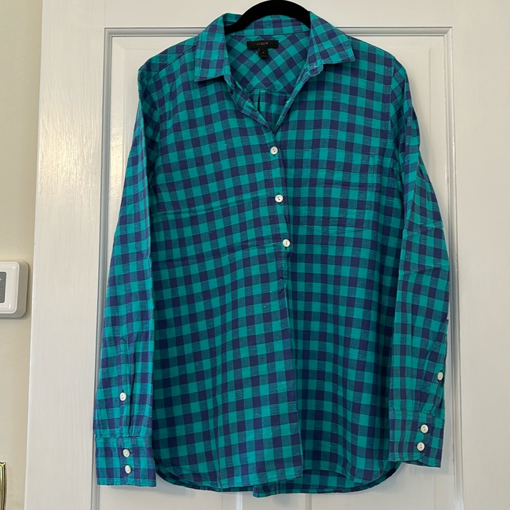 JCREW - Popover Blue Aqua collar shirt